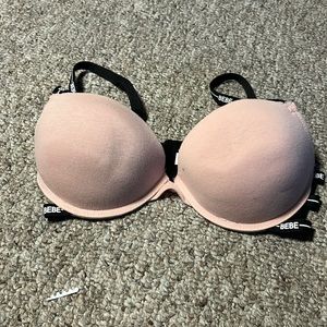 Pink and black Bebe bra 36D